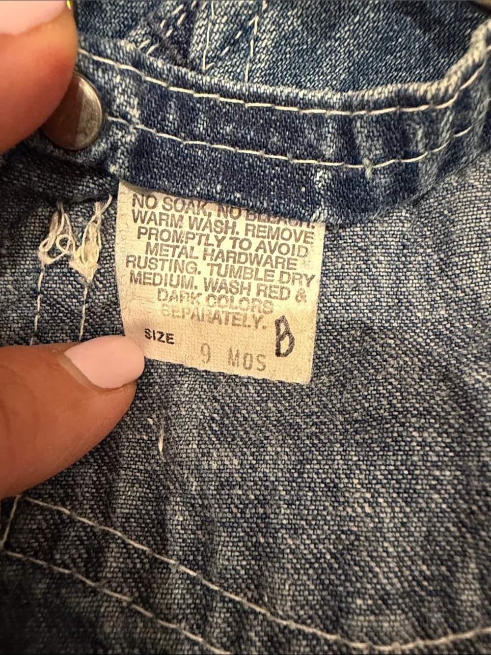 OshKosh B’Gosh Vestbak overalls vintage, Made in USA 9 months denim jeans